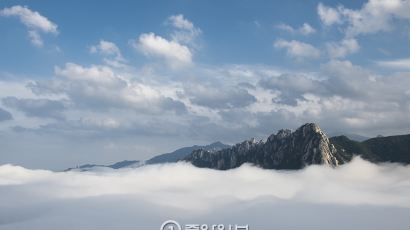 [서소문 사진관] 금강산 자락에서 보는 울산바위 운해(雲海)
