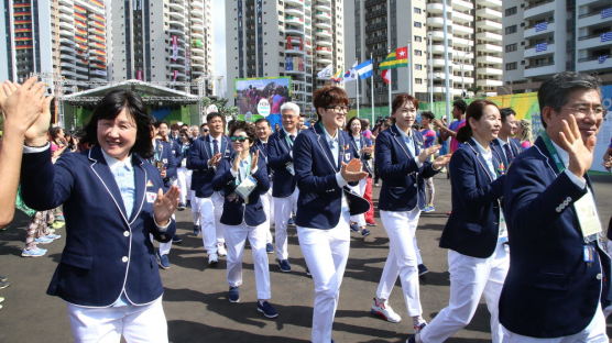 [리우포토] 대한민국 선수단 리우올림픽 입촌식