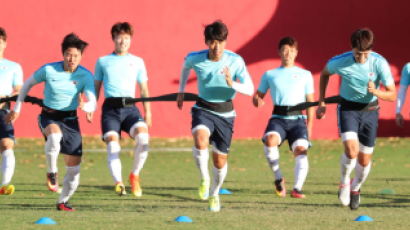 [리우포토] 축구대표팀 이틀째 훈련-지쳐 쓰러질 때까지