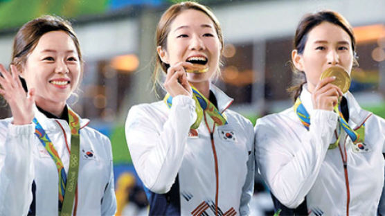 [사진] 한국 여자양궁, 88올림픽 이후 8연속 금