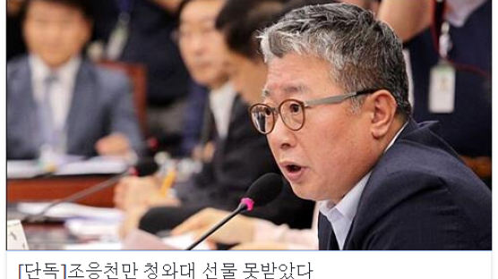 박근혜 대통령 추석선물, 조응천만 못 받아