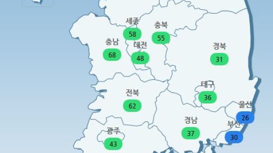 수도권·중부·전북 일부 미세먼지 '나쁨'