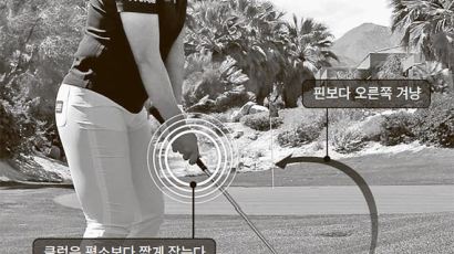 [골프여왕 박세리 챔피언 레슨] 공이 발보다 높을 땐 클럽 짧게 쥐고 핀 오른쪽 향해 샷