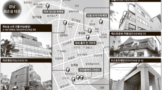 반경 1.5㎞ 내 자택·법인·카페·의상실…강남 ‘최순실 타운’