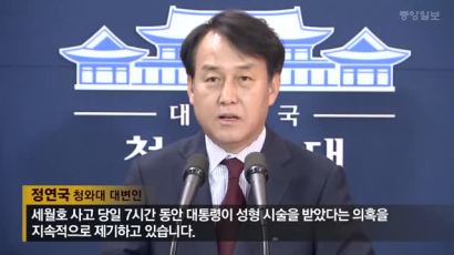 청와대 “세월호 참사 당일 박 대통령 성형 의혹은 유언비어”