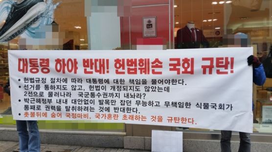 부산 서면에 “박근혜 하야반대” 시위도…5명 참석