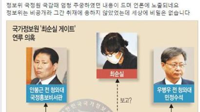"국정원 간부, 안봉근·우병우에 최순실 관련 직보"