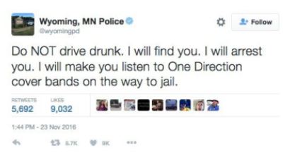음주 운전자에겐 아이돌 노래를 들려주겠다…미국 경찰의 신종 고문?