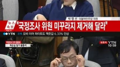 [최순실 5차 청문회] 박영선 의원 “이완영은 국조특위 미꾸라지…교체해 달라”