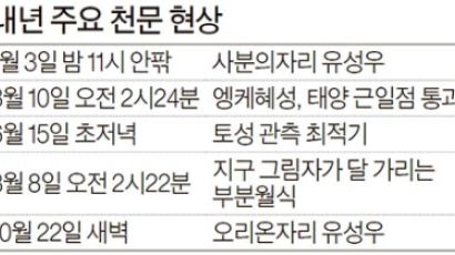 내년 1월3일·10월 22일, 별똥별 쏟아진다