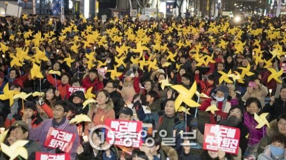 [사진] 새해 첫 촛불집회 노란 바람개비 든 광주 시민들 