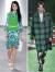 연두색 조끼와 드레스를 선보인 마이클 코어스 2017 SS 컬렉션(左), 진하고 연한 톤의 초록색을 섞은 코트 를 선보인 구찌 2017년 봄·여름(SS) 컬렉션(右). [각 브랜드]