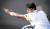 남자 테니스 세계 105위 정현이 17일 호주 멜버른에서 열린 호주오픈 단식 1회전에서 강력한 포핸드 샷을 하고 있다. [사진 대한테니스협회]