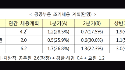 공무원·경찰·교사 등 공공부문 일자리 1만7000명 3월까지 조기채용