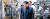 윤부근 삼성전자 소비자가전부문 대표(맨 앞)가 지난해 9월 인수한 미국 가전회사 데이코의 LA 공장을 둘러보고 있다. [사진 삼성전자]