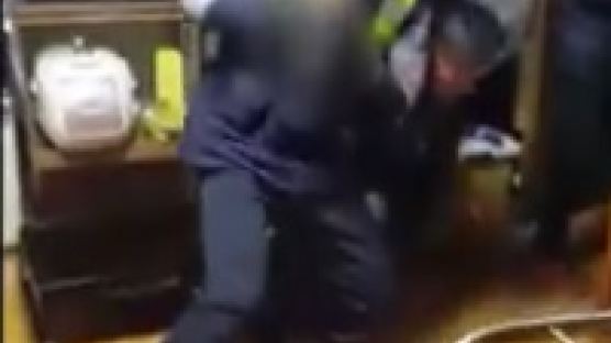 순식간에 칼 든 정신질환자 제압하는 경찰관