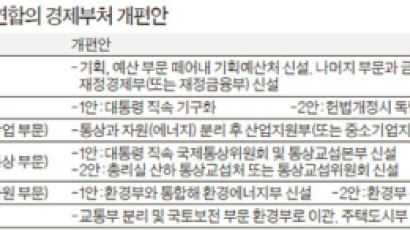 기재부·산업부 쪼개고 중기청 격상