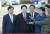 박근혜 대통령 탄핵심판 제 3차 변론기일인 10일 오전 국회 탄핵소추위원장인 권성동 의원(가운데)와 탄핵소추위원인 김관영 (왼쪽) 이춘석 의원이 헌법재판소 대법정으로 들어가던 중 기자들의 질문에 답하고 있다.