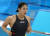 2012년 정다래가 런던올림픽 수영경기장인 아쿠아틱스 센터에서 열린 평영 200m 예선을 마친 뒤 경기장을 나서고 있다. 정다래 선수는 14위로 준결승에 진출했다. [중앙포토]