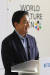 홍석현 전 회장은 26일 ‘월드컬처오픈’ 강연에서 “국민 대타협에 앞장서겠다”고 했다. [사진 김경록 기자]