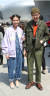 2차대전 당시 입었던 군복같은 분위기의 의상을 입은 남성 패피.  신인섭 기자