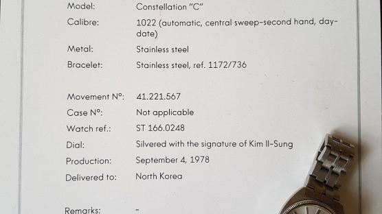 경매 사이트에 올라온 ‘김일성 시계’가격이