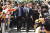 [2012-06-17] 문재인 민주통합당 상임고문이 아내 김정숙 씨, 아들 문준용 군과 함께 서대문 독립공원에서 대선출마선언을 위해 단상으로 입장하고 있다.