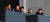 북한 최용해 국가체육지도위원장(왼쪽 둘째)이 관계자들과 함께 5일 오후 평양 김일성경기장에서 '2018 여자아시안컵' 예선 북한-홍콩전을 지켜보고있다. 사진공동취재단
