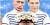 짙은 화장을 한 것처럼 표현된 푸틴 대통령(왼쪽)과 드미트리 메드베데프 총리. [트위터 캡처]