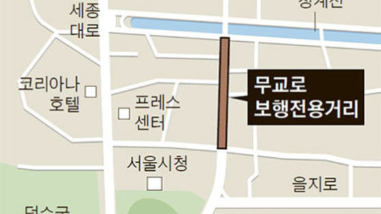 서울시청 뒤편 ‘무교로’ 보행전용도로 시범운영