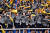 북한의 장철구종합대학 학생들이 7일 평양 김일성경기장에서 열린 남북한 여자축구 아시안컵 예선전에서 응원을 하고 있다. 평양=사진공동취재단