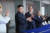 김일성 생일 100회 기념 열병식이 열린 2012년 4월 15일 김영남 최고인민회의 상임위원장이 김정은 곁을 지키고 있다. [조선중앙TV 캡쳐]