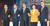 4월 13일 SBS와 한국기자협회가 공동으로 주최한 대선후보 초청 토론회에 앞서 홍준표·안철수·유승민·심상정·문재인 후보(왼쪽부터)가 기념촬영을 하고 있다. 사진·국회사진기자단