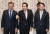 정세균 국회의장과 문재인·안철수 후보가 4월 12일 국회에서 열린 국회개헌특위와의 회동에 참석하고 있다.