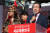 홍준표 자유한국당 대선후보(가운데)가 27일 오후 충남 아산 온양온천역 앞 유세장에서 시민들에게 지지를 호소하고 있다. 전민규 기자