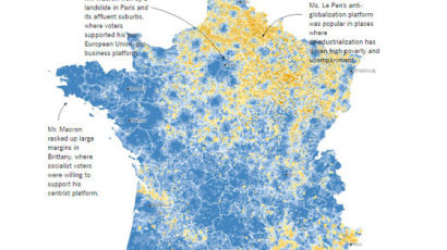 프랑스 사람들은 어떻게 투표했을까? 지도로 보니…