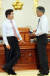 2007년 5월3일 오전 노무현 대통령과 문재인 당시 비서실장이 집무실에서 국정현안에 대해 논의하고 있다.