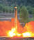 북한이 14일 평북 구성시 인근에서 발사한 화성-12형 미사일의 발사 순간. [조선중앙통신=연합뉴스]