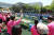 분홍색 티셔츠의 오션팀이 사전 응원전에서 승리하여 공격우선권을 얻었다. 우상조 기자