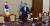 문재인 대통령이 지난달 29일 청와대 여민관에서 열린 수석.보좌관회의에서 참석자들에게 자리에 앉을 것을 권하고 있다. [중앙포토]