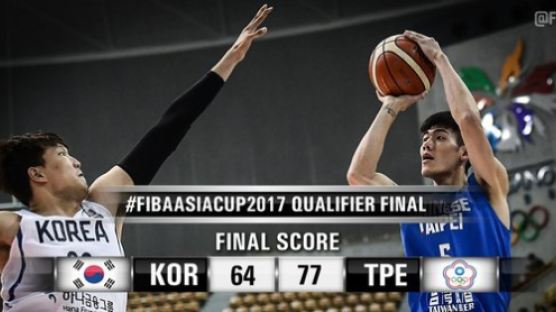 한국 남자 농구, 대만에 13점 차 패배...동아시아선수권 준우승