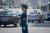 지난 5일 북한 평양 시내 교차로에서 교통지도를 하고 있는 여성 교통보안원.[AFP=연합뉴스]