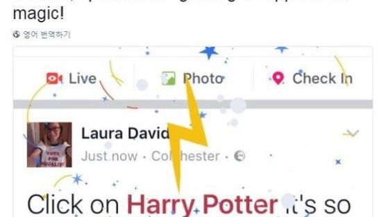 페이스북에 '해리포터'를 치면 마법이 나타난다