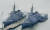 일본 해상자위대의 이지스 호위함 곤고함(왼쪽) 과 소카이함이 일본 나가사키현 사세보 기지에 정박해 있다. [ 사세보 AP = 연합 ]