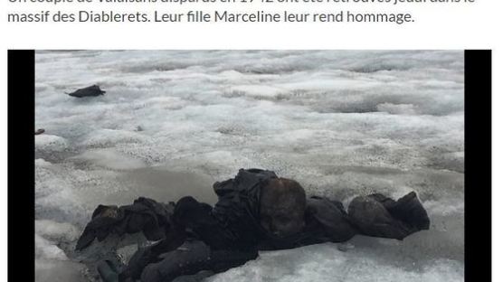 75년 만에 녹은 알프스 빙하서 발견된 실종 부부