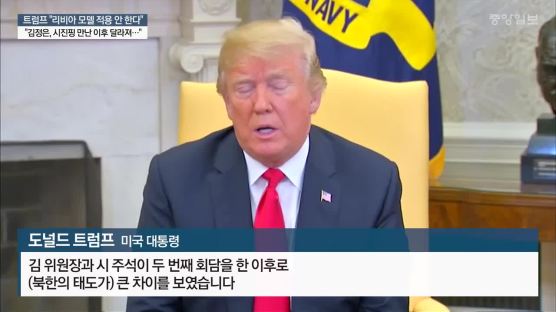 "비핵화 합의땐 한국모델, 안하면…" 트럼프의 당근과 채찍