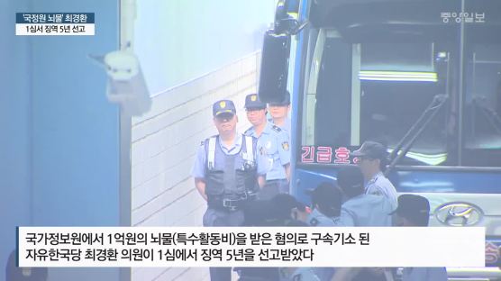 "1억받고 국정원 예산 증액"…최경환 1심 재판서 징역5년