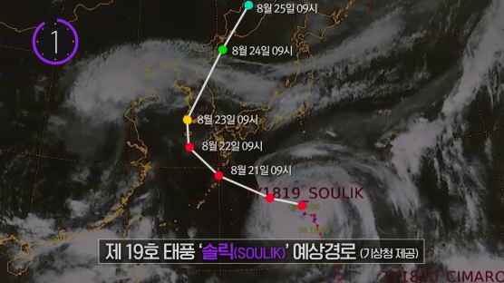 태풍 '솔릭' 북상 중…'곤파스'보다 강한 세력 유지할 듯