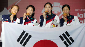 여자 사브르 대표팀, 아시안게임 2연패 비결은…"곱창"