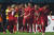  배트남 축구 국가 대표팀이 23일 아시안게임에서 바레인을 1-0으로 제압한 뒤 기뻐하고 있다. [EPA=연합뉴스]